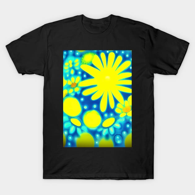 BRIGHT SUNNY LEMON YELLOW FLOWERS T-Shirt by sailorsam1805